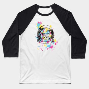 Colourful funny Cat Astronaut Helmet Baseball T-Shirt